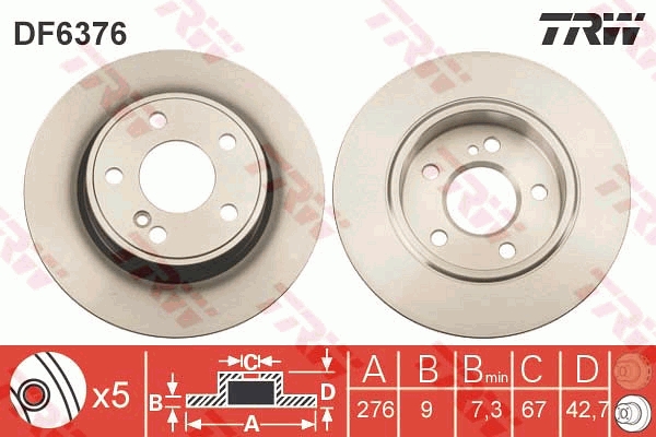 Bremsscheibe TRW DF6376