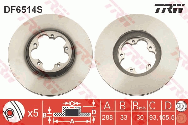 Bremsscheibe TRW DF6514S