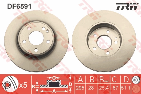 Bremsscheibe TRW DF6591