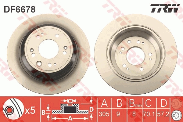 Bremsscheibe TRW DF6678