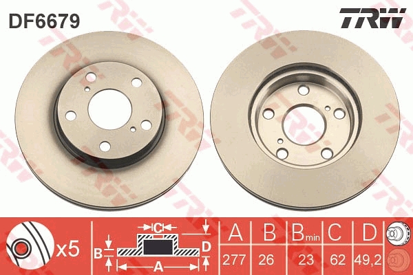 Bremsscheibe TRW DF6679