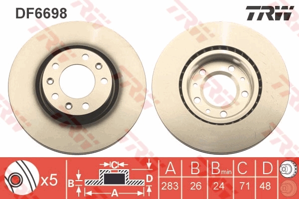 Bremsscheibe TRW DF6698