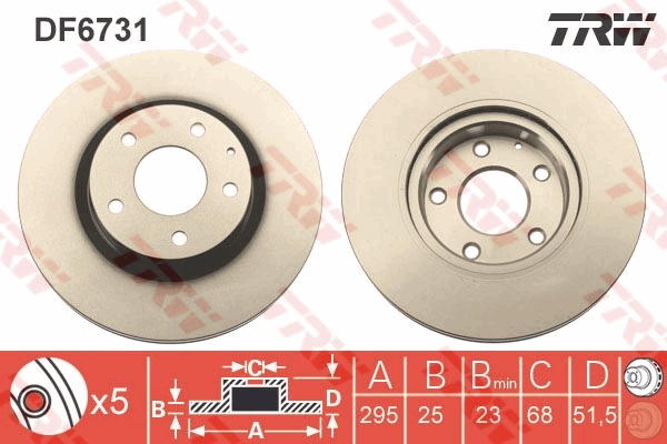 Bremsscheibe TRW DF6731