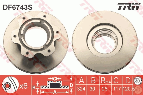 Bremsscheibe TRW DF6743S