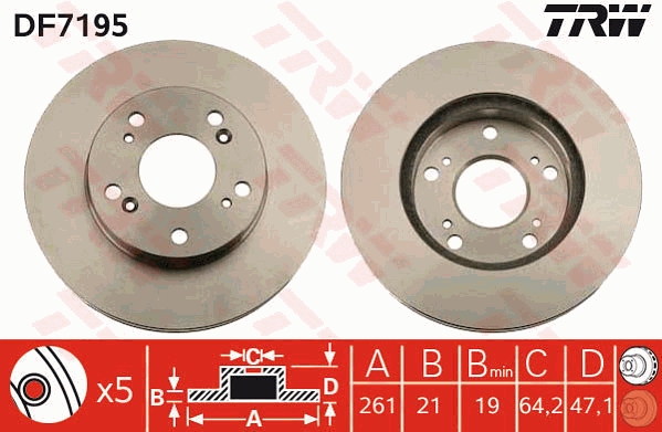 Bremsscheibe TRW DF7195