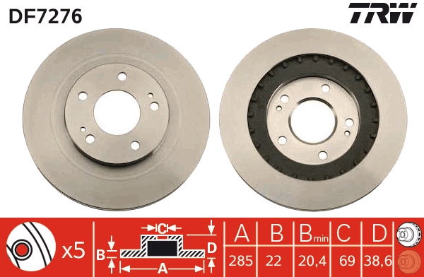 Bremsscheibe TRW DF7276
