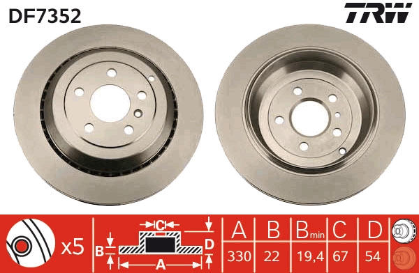 Bremsscheibe TRW DF7352