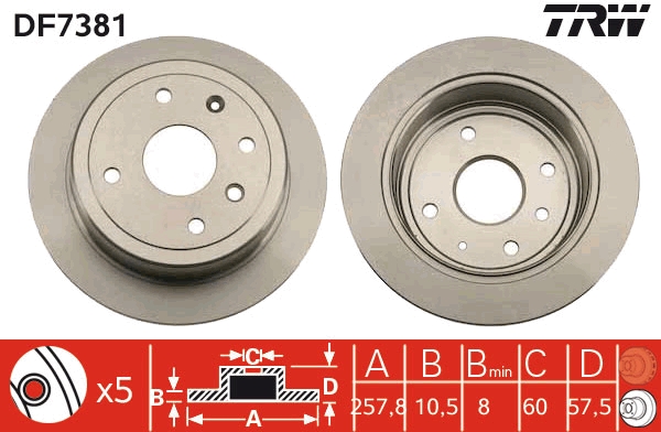 Bremsscheibe TRW DF7381