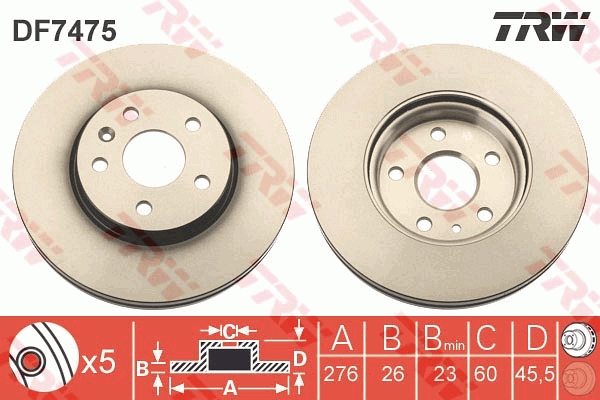 Bremsscheibe TRW DF7475