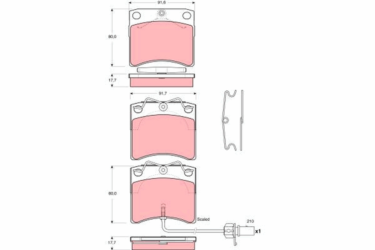 Bremsbelagsatz, Scheibenbremse TRW GDB1368