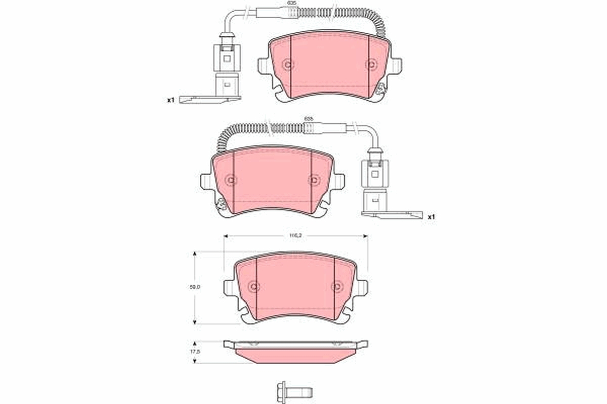 Bremsbelagsatz, Scheibenbremse TRW GDB1508