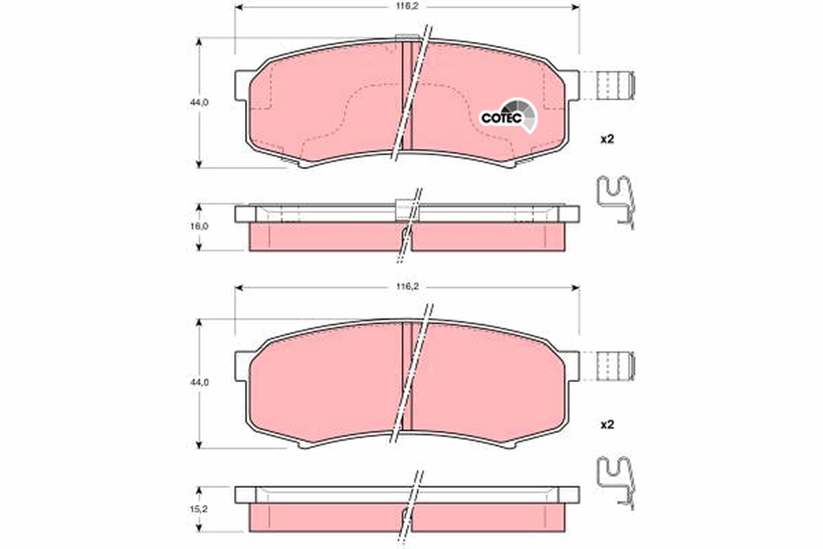 Bremsbelagsatz, Scheibenbremse TRW GDB3110