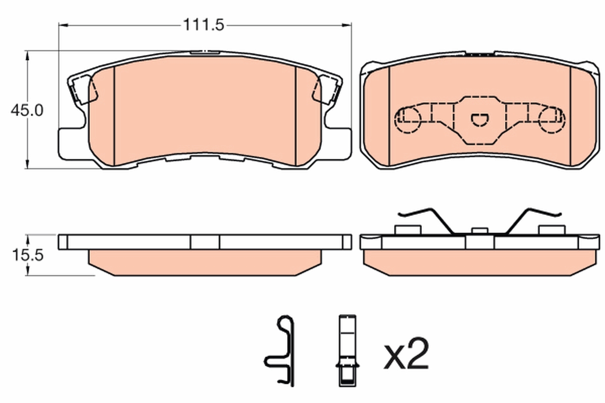 Bremsbelagsatz, Scheibenbremse TRW GDB3595