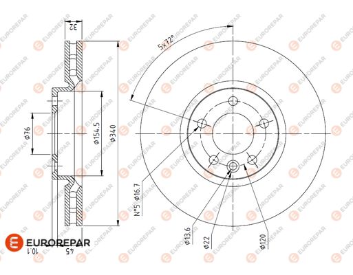 Bremsscheibe EUROREPAR 1618886680